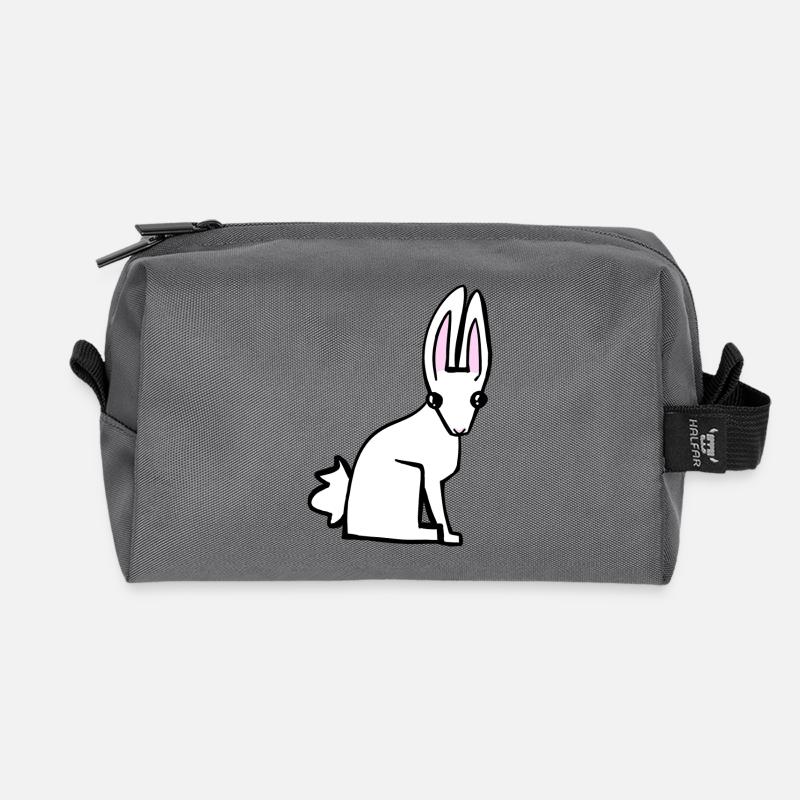 white bunny - Recycled Toiletry Zip Bag - anthracite