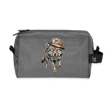 Ready for the wild USA road trip? - Recycled Toiletry Zip Bag - anthracite - Front