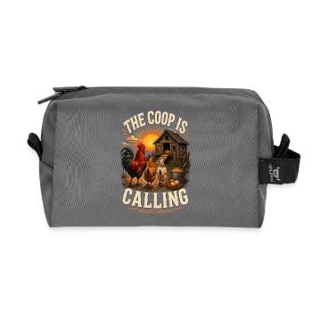THE COOP IS CALLING - Recycled Toiletry Zip Bag - anthracite - Front