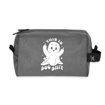 This is Boo Shit - Geist Lustige Sprüche Halloween - Recycelte Kulturtasche - Anthrazit - Vorne