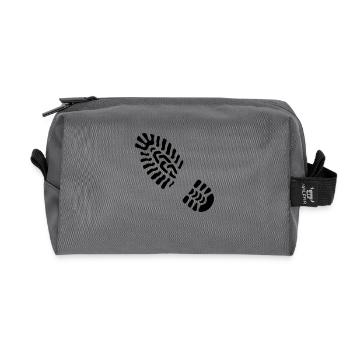 Footprint left / Fußabdruck links - Recycled Toiletry Zip Bag - anthracite - Front