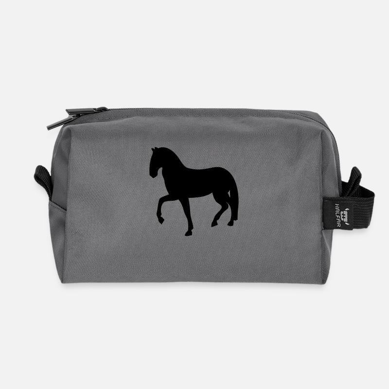 Pferd - Recycelte Kulturtasche - Anthrazit
