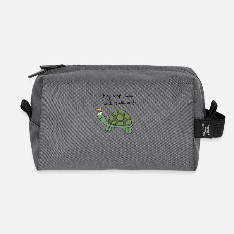 Schildkröte - Recycelte Kulturtasche - Anthrazit