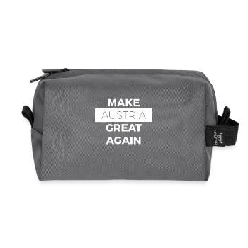 MAKE AUSTRIA GREAT AGAIN white - Recycled Toiletry Zip Bag - anthracite - Front