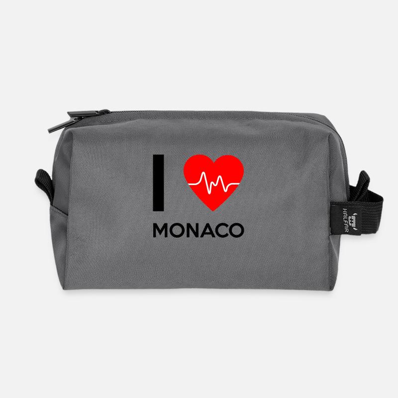 I Love Monaco - Ich liebe Monaco - Recycelte Kulturtasche - Anthrazit