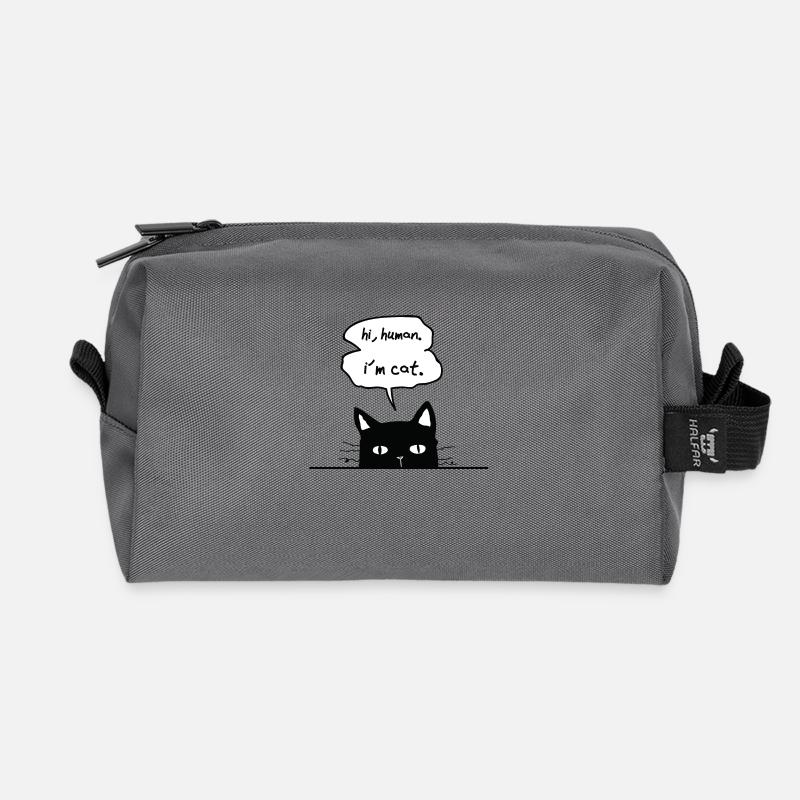 cat lovers - Recycled Toiletry Zip Bag - anthracite