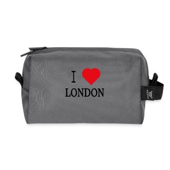 J'aime Londres - Trousse de toilette en tissu recyclé - anthracite - Devant
