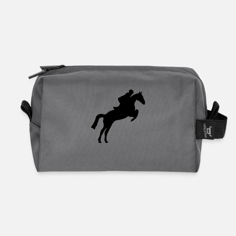 Horse Jumping - Recycelte Kulturtasche - Anthrazit