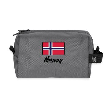 National Flag Of Norway - Recycled Toiletry Zip Bag - anthracite - Front