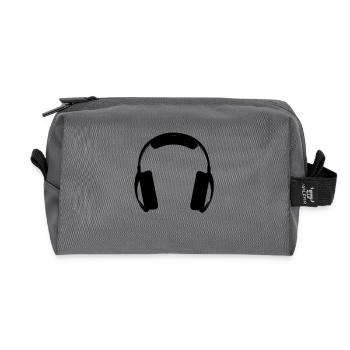 headphones - Recycled Toiletry Zip Bag - anthracite - Front