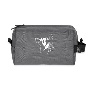 malinois_portrait_weiß - Recycelte Kulturtasche - Anthrazit - Vorne