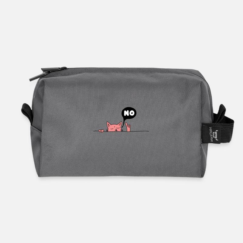 Nein Katze - Recycelte Kulturtasche - Anthrazit