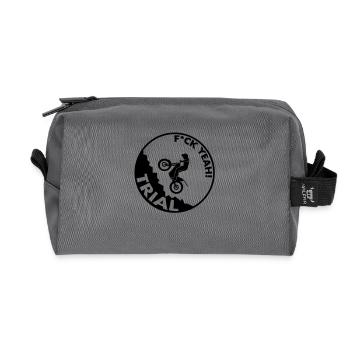 Trial f * ck yeah! - Recycled Toiletry Zip Bag - anthracite - Front