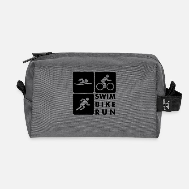 Swim Bike Run Triathlon - Recycelte Kulturtasche - Anthrazit