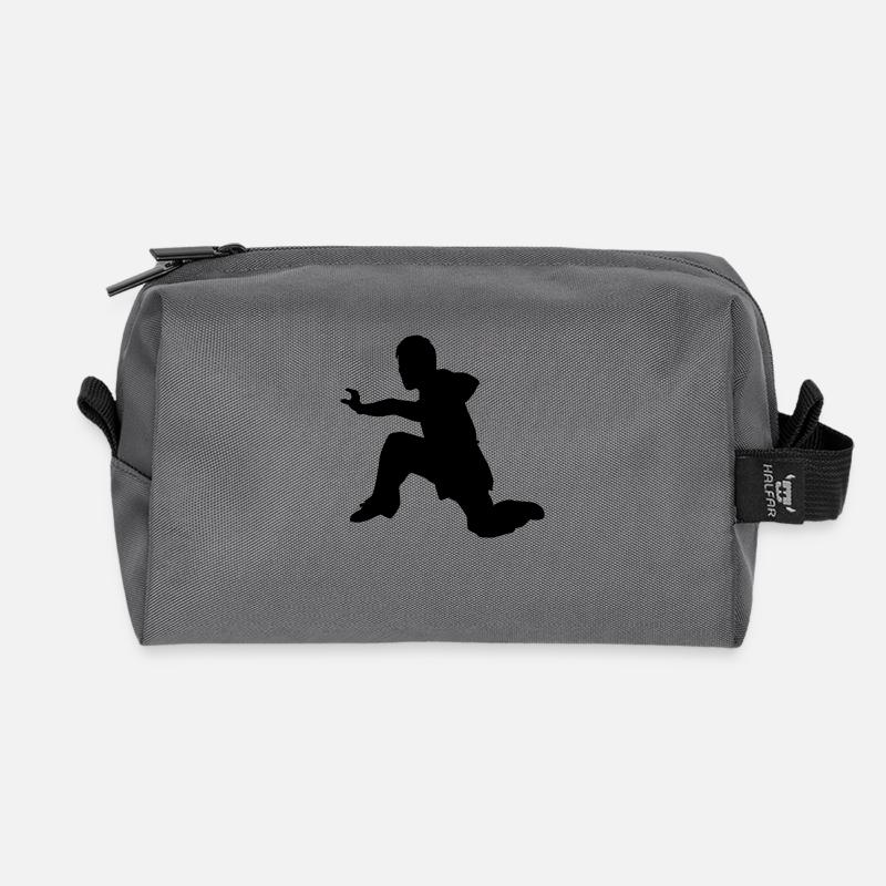 kung fu - Recycled Toiletry Zip Bag - anthracite