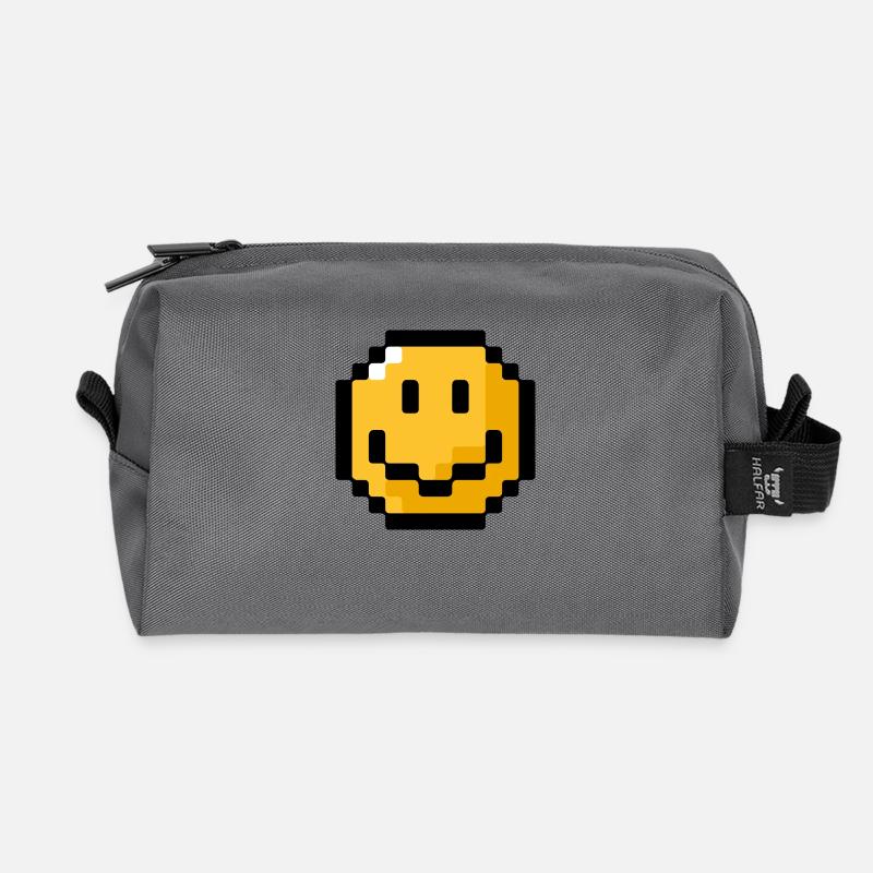 Smiley pixel - Recycelte Kulturtasche - Anthrazit