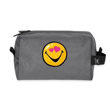 Smiley Love Hit - Recycelte Kulturtasche - Anthrazit - Vorne