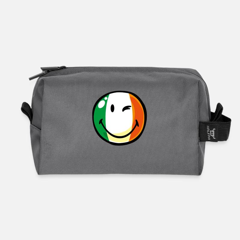 Smiley Flag Ireland - Recycelte Kulturtasche - Anthrazit