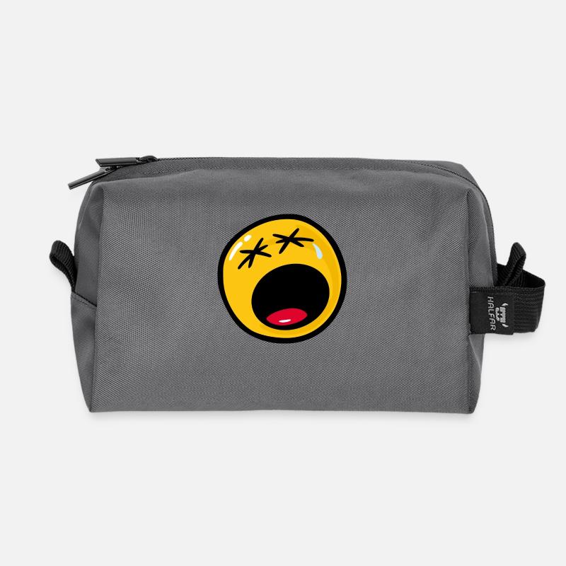 Smiley Sadness Miserable - Recycelte Kulturtasche - Anthrazit