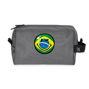 Smiley Flag Brazil - Recycelte Kulturtasche - Anthrazit - Vorne