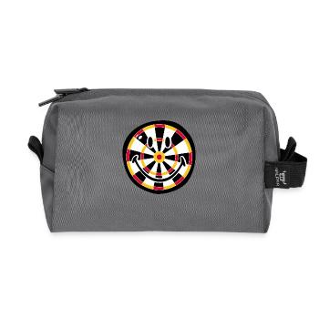 Smiley Dart Board - Recycelte Kulturtasche - Anthrazit - Vorne