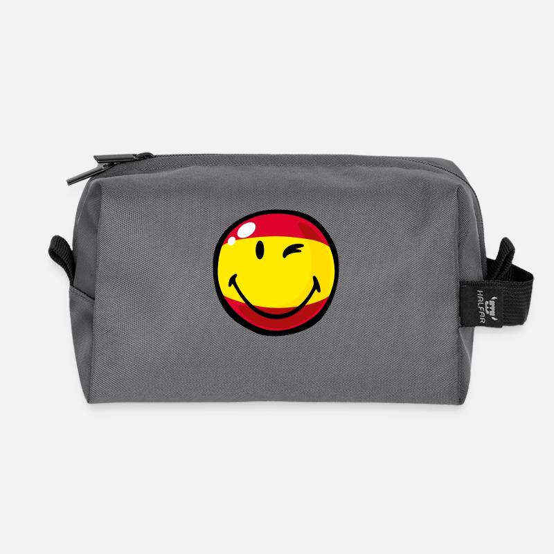 Smiley Spain - Recycelte Kulturtasche - Anthrazit