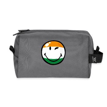 Smiley India - Trousse de toilette en tissu recyclé - anthracite - Devant