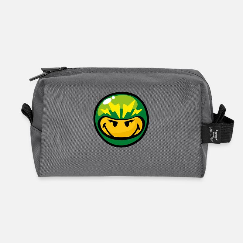 Smiley - Recycled Toiletry Zip Bag - anthracite