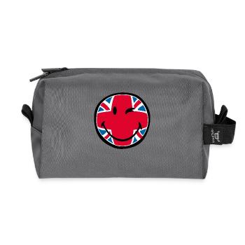 Smiley Great Britain - Recycled Toiletry Zip Bag - anthracite - Front