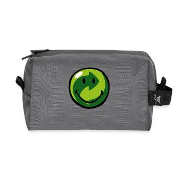Smiley Recyclable - Recycled Toiletry Zip Bag - anthracite - Front