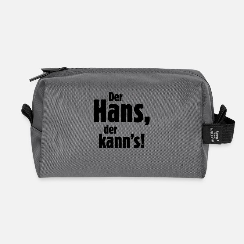 Der Hans, der kann's! - Recycelte Kulturtasche - Anthrazit