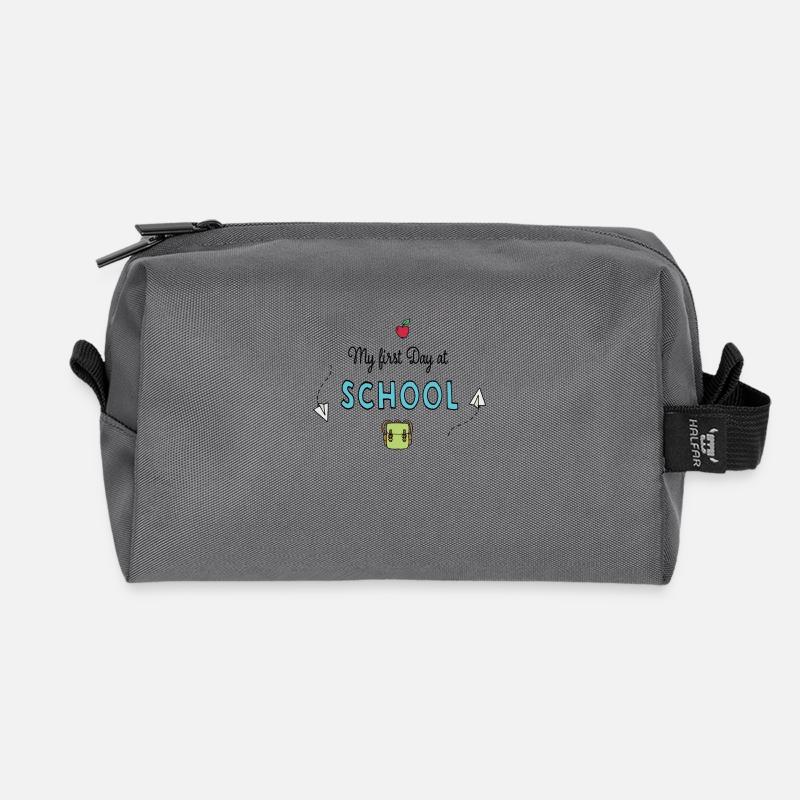 My first day at school - Recycled Toiletry Zip Bag - anthracite