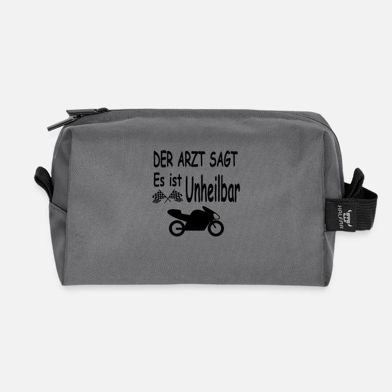 Motorrad - Recycelte Kulturtasche - Anthrazit