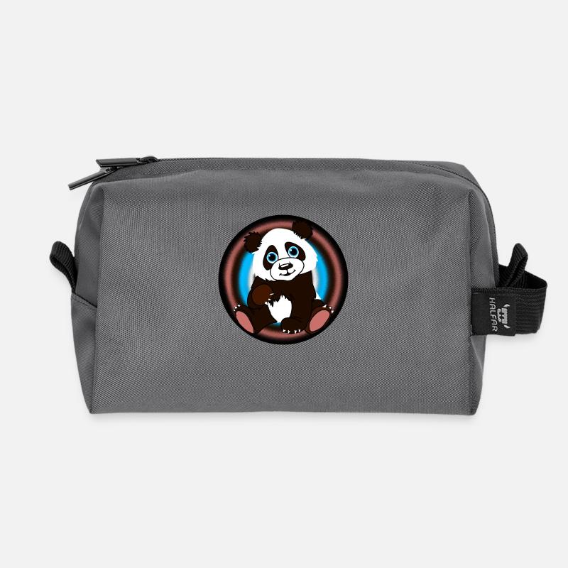 Panda von Kaeyras Designer World! - Recycelte Kulturtasche - Anthrazit