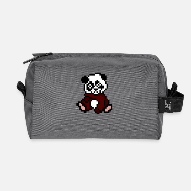 Natur Panda - Recycelte Kulturtasche - Anthrazit