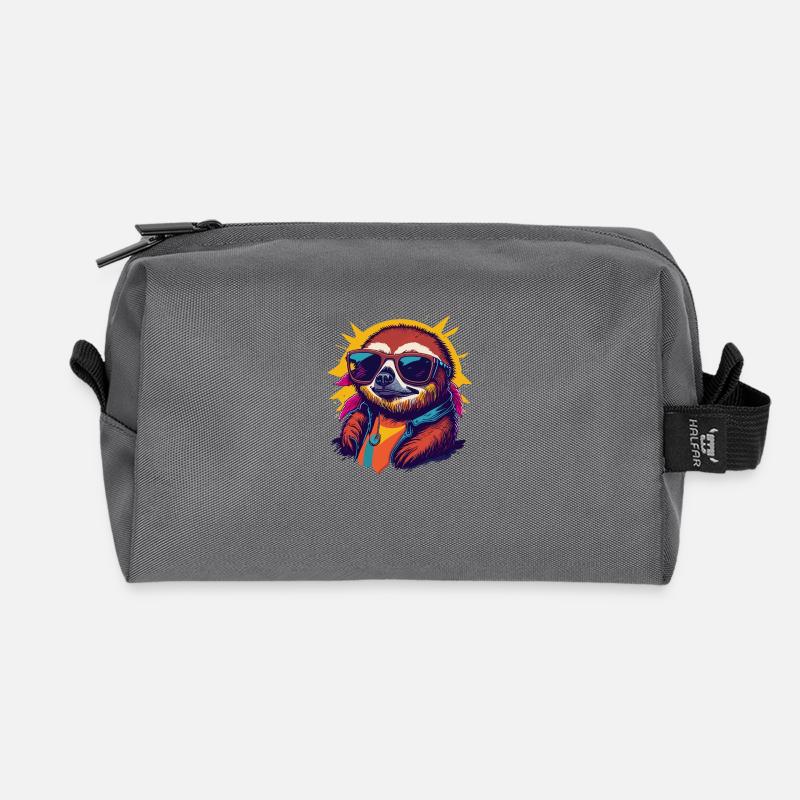 Retro-Faultier - Recycelte Kulturtasche - Anthrazit