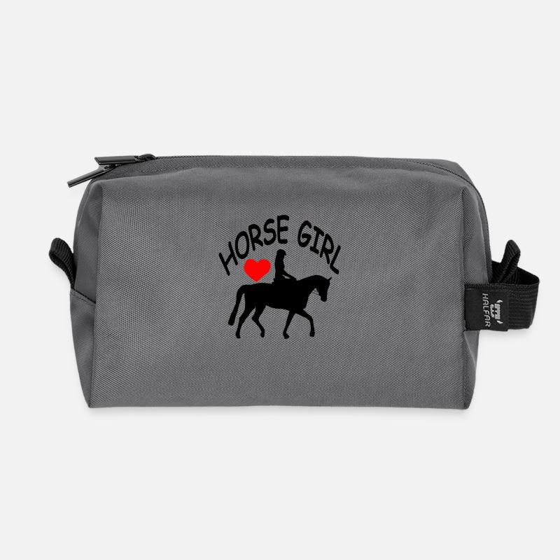 Pferd - Recycelte Kulturtasche - Anthrazit