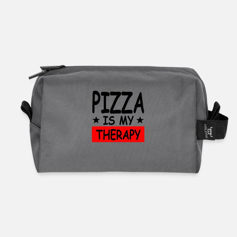 Pizza - Recycelte Kulturtasche - Anthrazit