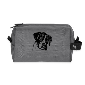 Boxer Welpe - Recycelte Kulturtasche - Anthrazit - Vorne