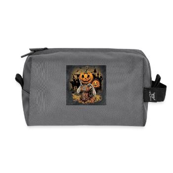 Steampunk Halloween Dame - Trousse de toilette en tissu recyclé - anthracite - Devant