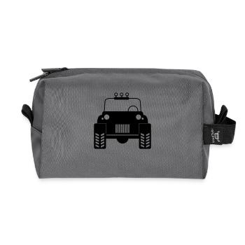 Off-road car - Recycled Toiletry Zip Bag - anthracite - Front