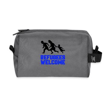 Refugees Welcome - Recycled Toiletry Zip Bag - anthracite - Front