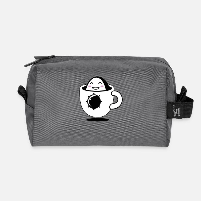 Design "Cosmic Cuppa" - Recycelte Kulturtasche - Anthrazit
