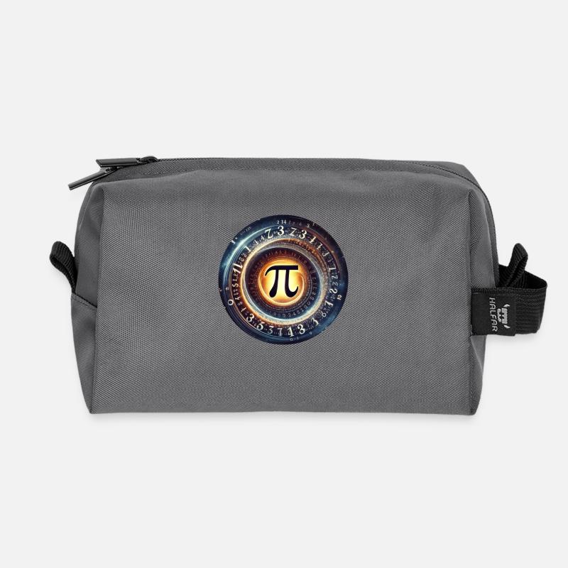 Pi 3.14 Circle Number - Recycled Toiletry Zip Bag - anthracite