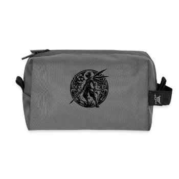 Fantasy Krieger mit Schwert und Flügeln - Recycelte Kulturtasche - Anthrazit - Vorne