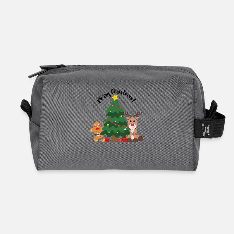 Weihnachtsrentiere - Recycelte Kulturtasche - Anthrazit