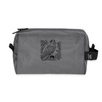 Faucon rapace design - Trousse de toilette en tissu recyclé - anthracite - Devant