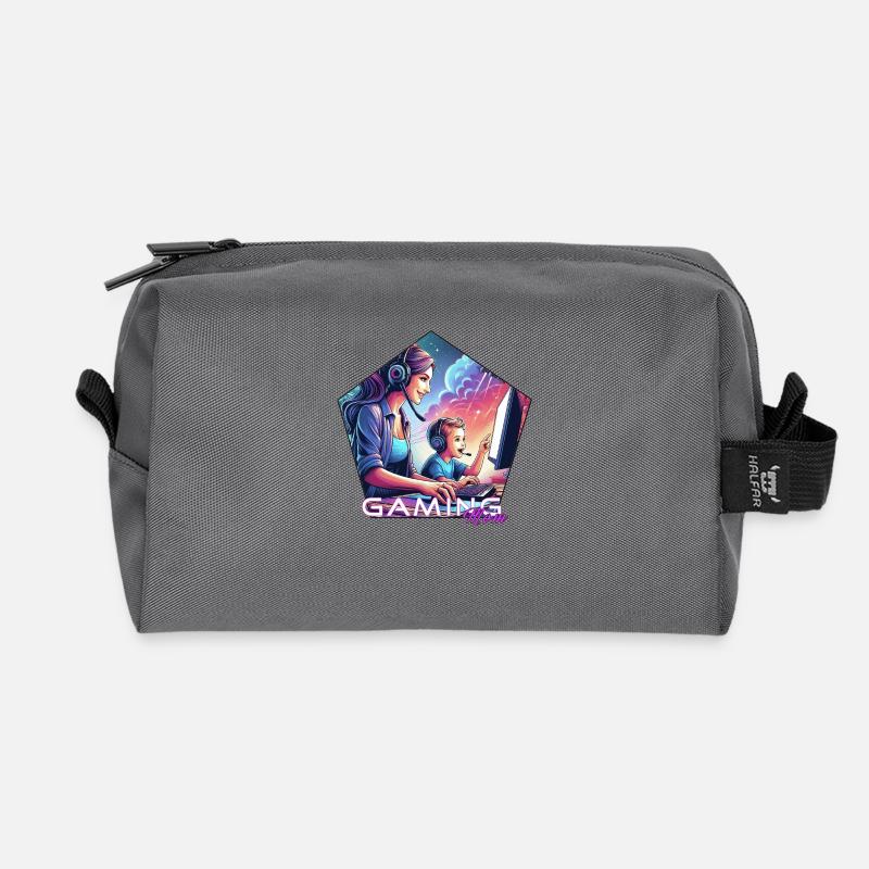 Gaming MumEmblem Schriftzug - Recycelte Kulturtasche - Anthrazit