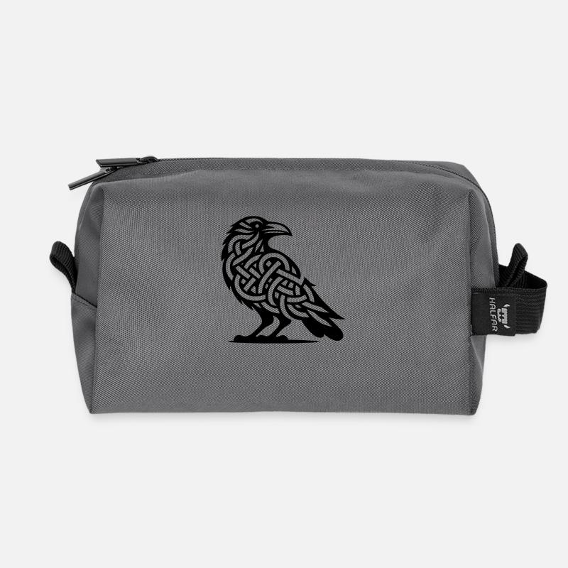 Wilder Krähen Vogel Keltischen Tattoo Knoten Style - Recycelte Kulturtasche - Anthrazit