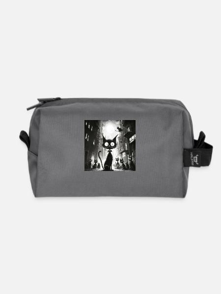 Nuit des Félins - Trousse de toilette en tissu recyclé - anthracite